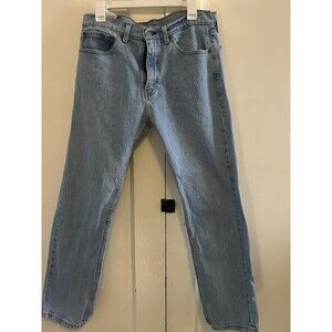 Levi's 505 Men's Cotton Jeans - Light Stonewash Size 34x30